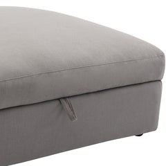 Rivas Contemporary Feather Fill Ottoman, Graphite Gray