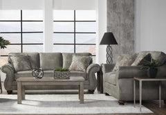 Leinster Faux Leather Upholstered Nailhead Sofa and Loveseat Set