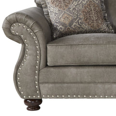 Leinster Faux Leather Upholstered Nailhead Sofa and Loveseat Set