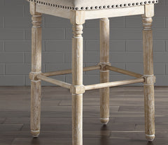 Arnhem Wood Upholstered Counter Height Stool, Set of 2, Tan
