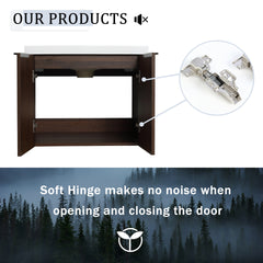 48 Inch Soft Close Doors Bathroom Vanity With Sink, Two Small Storage Shelves, 24" and 12" Combination Cabinet,(KD-Packing)