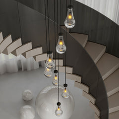 7 Light Dining Room Pendant Light, Large Chandelier Adjustable Hanging Line, Black Living Room Pendant Light, Foyer Chandelier, Stairwell Pendant Lights, Bedroom Chandeliers