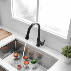 Kitchen Sink Faucet, Black Kitchen Faucets with Pull out Sprayer Stainless Steel Kitchen Faucet