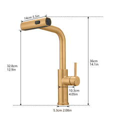 Kitchen Sink Faucet, Nickel Gold Kitchen Faucets with Pull out Sprayer, Bar Faucet Single Hole Faucet