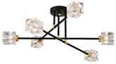 Modern Ceiling Lamp with Light Fixture (6*G9 Bulbs Included),Modern Semi Flush Mount Light Fixture Crystal Chandelier for Dining Room, Bedroom, Living Room--Matte Black
+Matte Gold