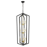 12-Light Lantern Tired Farmhouse Ceiling Hanging Light Black Chandelier Metal Modern Pendant Light Fixtures for Kitchen Island Dining Room Living Room Foyer Entryway(E12 Bulbs Not Included)