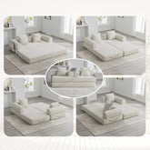 UNITED WE WIN Foldable and compressible sofa, featuring a sturdy metal frame, It allows you to freely create a personalized leisure area. A combination of modern metal and fabric for Small Spaces