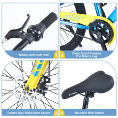ZUKKA Mountain Bike,24 Inch MTB for Boys and Girls Age 9-12 Years,Multiple Colors