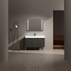 48" Freestanding Bathroom Vanity with Resin Sink, Storage Cabinet with Soft Closed Doors (KD-Package)