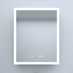 24 in. W x 30 in. H Rectangular Silver Aluminum Recessed/Surface Mount Right Medicine Cabinet with Mirror LED and Clock