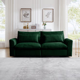 Modern Sofa 2 Seater Corduroy Fabric Sofa with Armrests for Apartment Living Room, Green