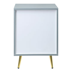 Grey High Gloss 2-drawer Nightstand