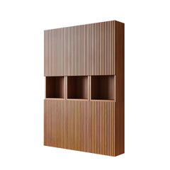 MITCH 41" Bathroom Wall Mounted Cabinet, Composed of 6 Cabinets with Doors, Can be Used in Combination or Individually, Suitable for Bathroom, Living Room, and Laundry, Brown Oak Woodgrain Color