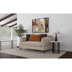 Repley Latte Upholstered Sculpted Track Arm Loveseat