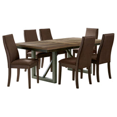 Holloway Natural Walnut and Chocolate 7-piece Dining Set