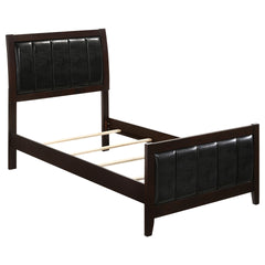 Cappuccino and Black Twin Panel Bed