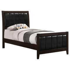 Cappuccino and Black Twin Panel Bed