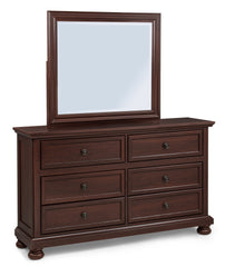 Contemporary 1pc Dresser Rich Cherry Finish Six Drawer Storage Wooden Bedroom Furniture