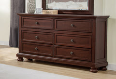 Contemporary 1pc Dresser Rich Cherry Finish Six Drawer Storage Wooden Bedroom Furniture