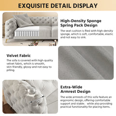 97.7" 3-in-1 Convertible Sleeper Sofa,28.4" Deep Seat Pull Out Sofa Bed,Button Tufted Modern Sofa,4-Seater Couch with Movable Ottoman for Apartment,Office,Bedroom,Light Grey(NEW SKU:W1885S00300)