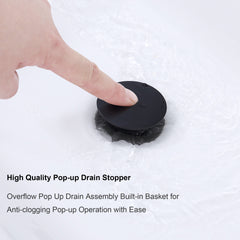 2-Handle 4-Inch Matte Black Bathroom Faucet, Bathroom Vanity Sink Faucets with Pop-up Drain and Supply Hoses
