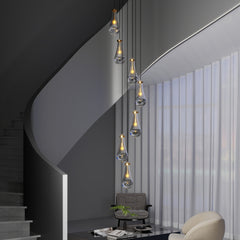 7 Light Dining Room Pendant Light, Large Chandelier Adjustable Hanging Line, Living Room Pendant Light, Foyer Chandelier, Stairwell Pendant Lights, Bedroom