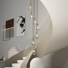 7 Light Dining Room Pendant Light, Large Chandelier Adjustable Hanging Line, Living Room Pendant Light, Foyer Chandelier, Stairwell Pendant Lights, Bedroom