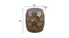 ET101 Modern Contemporary Aluminum material 21" Height End Table, Side Table with Glossy Diamond-Patterned Base Gold same asG150108441 (NJ inventory)
