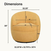 Galleria 360 Swivel Teddy Sherpa Barrel Chair, Yellow