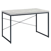 Antique White and Black Writing Desk with Metal Sled Base