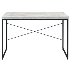 Antique White and Black Writing Desk with Metal Sled Base