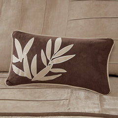 7 Piece Faux Suede Comforter Set Beige King