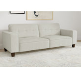 Evoke Greige Upholstered Tufted Sofa