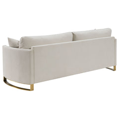 Ulrika Beige Velvet Loose Back 2-piece Living Room Set