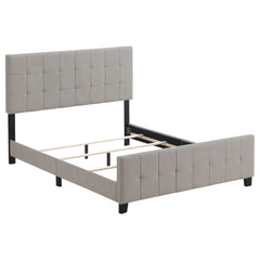 Destiny Beige Upholstered Eastern King Panel Bed