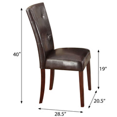Espresso and Walnut Tufted Back Side Chairs (Set of 2)