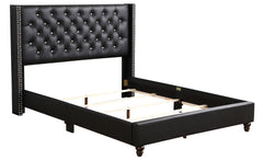 Sleek Transitional Black Upholstered Full Bed