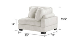 Bentley modern style Corduroy fabric upholstered CORNER Wedge made with wood frame in Cream (NJ Warehouse inventory)