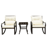 Metal 2 - Person Outdoor Patio Rocking Seating Group with Cushions