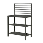 Outdoor Kitchen Island with Storage, Aluminum Kitchen Storage Island Kitchen Food Prep Table with Double Storage Rack, Freestanding Bar Center with Protective Cover Indoor Outdoor