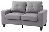 Versatile Gray Casual Loveseat With Track Arms