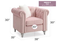 Stylish Pink Contemporary Lounge Chair