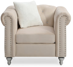 Stylish Single-Seater Beige Armchair