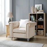 Stylish Single-Seater Beige Armchair