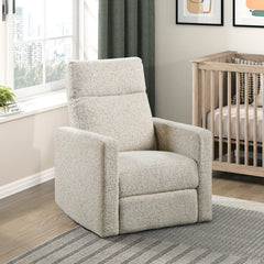 Contemporary Swivel Recliner Chair Comfort Gliding Motion Living Room Furniture 1pc Luxurious Quartz Chenille Fabric Upholstery
