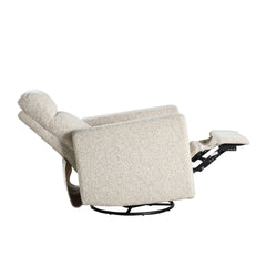 Contemporary Swivel Recliner Chair Comfort Gliding Motion Living Room Furniture 1pc Luxurious Quartz Chenille Fabric Upholstery