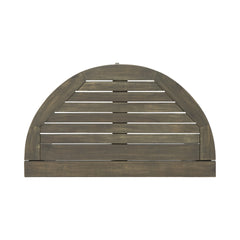 Outdoor 3pc Half-Round Folding Acacia Wood Bistro Set: Weather-Resistant, Space-Saving,Grey