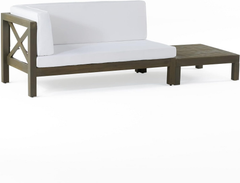 BRAVA X-BACK CORNER BENCH-L WITH COFFEE TABLE , WHITE