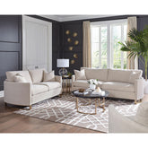 Ulrika Beige 3-piece Track Arms Living Room Set