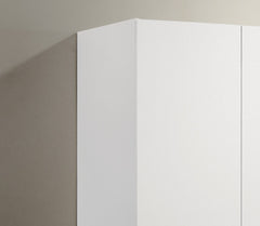 Declan 46" White 3-Door Wardrobe Cabinet Armoire with Storage Shelves and Hanging Rod